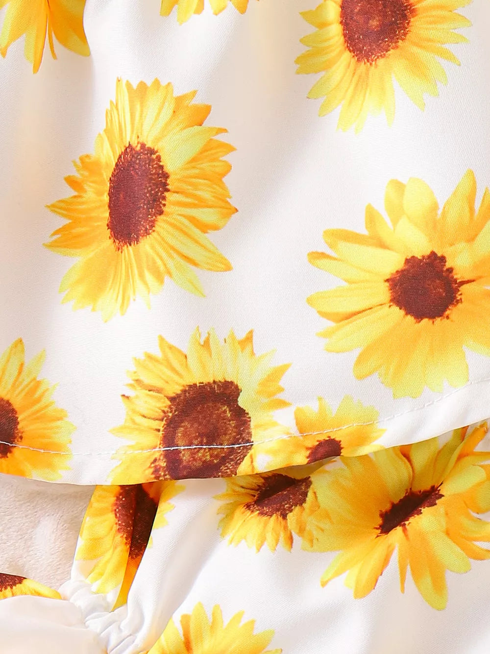 Children's Ruffled Printed Tank And Shorts Set in Shell, fit detail