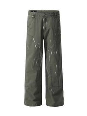 Men's Paint Splatter Wide-leg Pants, close-up detail