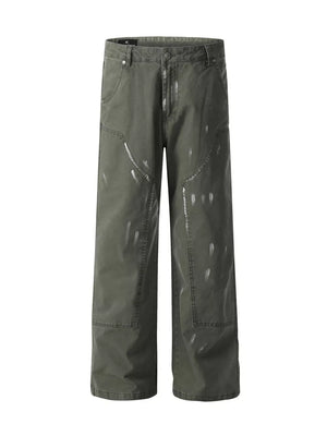Men's Paint Splatter Wide-leg Pants, close-up detail