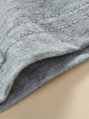 Grey cotton crew neck t-shirt with visible stitching detail