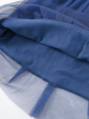 Blue tulle baby dress with cotton lining detail