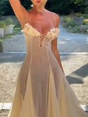 Floral Embellished Sheer Maxi Dress