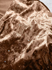 Brown velvet tunic with subtle sparkle detail