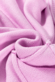 Pink knit sweater with contrast stitching detail