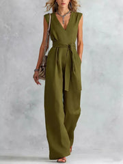 Sleeveless Wide Leg Jumpsuit, product detail
