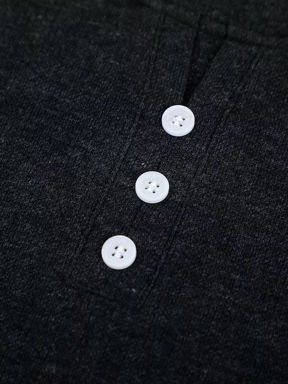 Men's Henley T-shirt With Button Detail in Dark Gray, back view