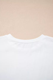 Coquette Cowgirl Elements Printed Relaxed Tee in White, fabric detail