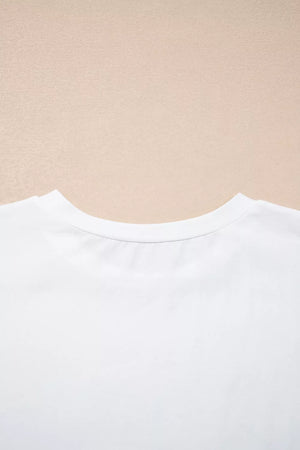 Coquette Cowgirl Elements Printed Relaxed Tee in White, fabric detail