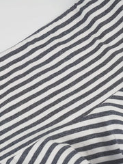 Asymmetrical hem mini skirt in black and white stripes