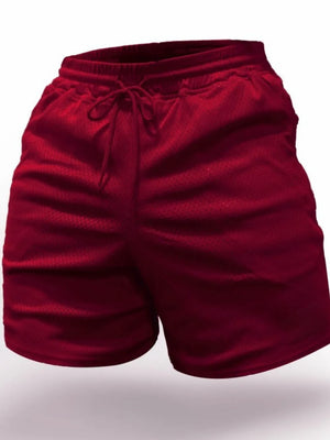 Scarlet performance mesh drawstring shorts with logo detail
