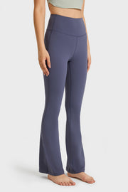 FutureFlex Flare Yoga Pants in navy with a high waist and flared leg.