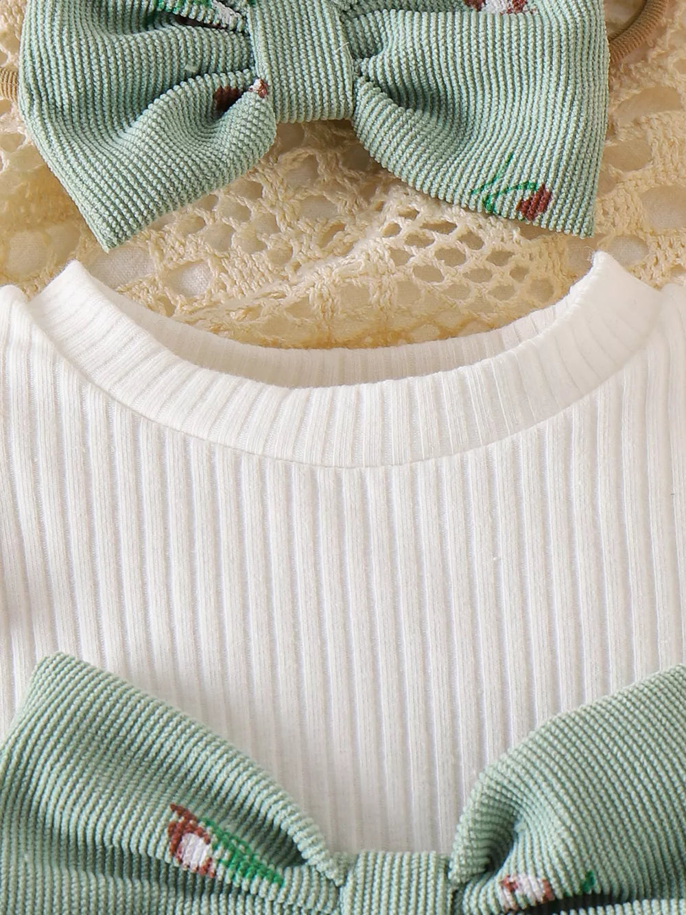 Children's Ribbed Knit Dress Set in Blue, side view