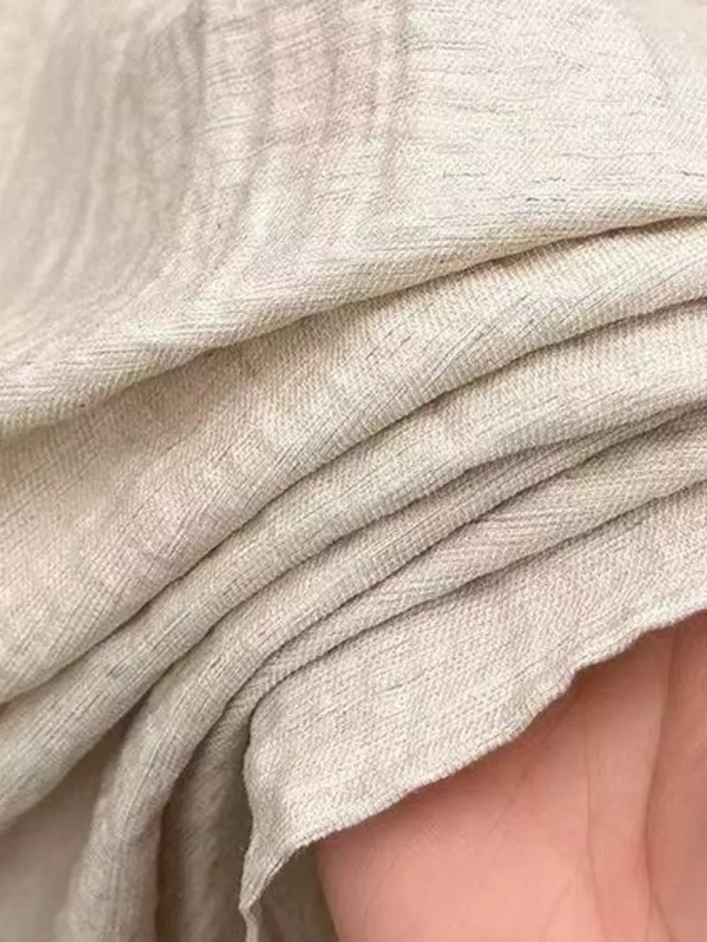 Men's Plus Size Lightweight Textured Shirt in Khaki, model styling view