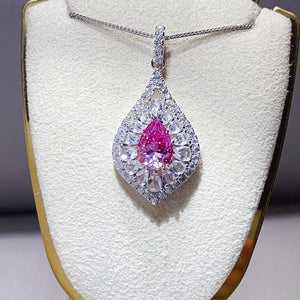 0.5 Carat Sterling Silver Teardrop Moissanite Necklace, fabric detail
