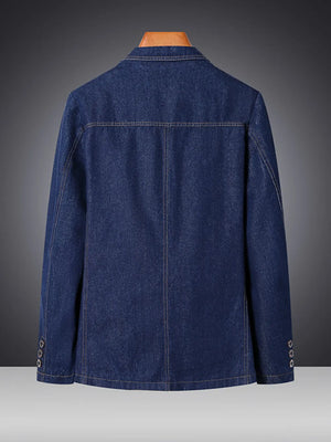 Men's Plus Size Classic Denim Blazer, side view