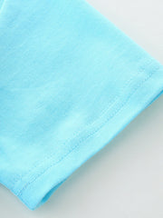 Toddler blue t-shirt with double-stitched hem detail