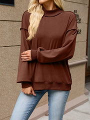 Black sweatshirt with hip-length and pullover