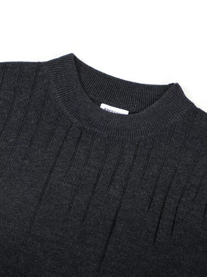Men's Mock Neck Short Sleeve Knit Top in Khaki, model styling view