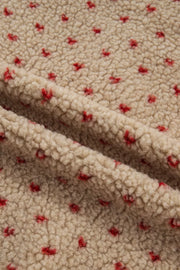Heart Pattern Fleece Colorblock Collar Sweatshirt in Camel, view 11