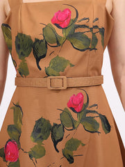 Painterly Floral A-line Midi Dress