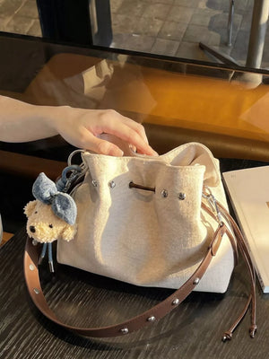 Bucket Crossbody Bag in Blue, alternate angle