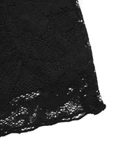 Black lace t-shirt with scalloped hem detail