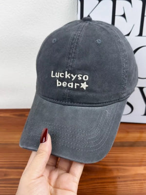 Bear Embroidered Baseball Cap, alternate angle