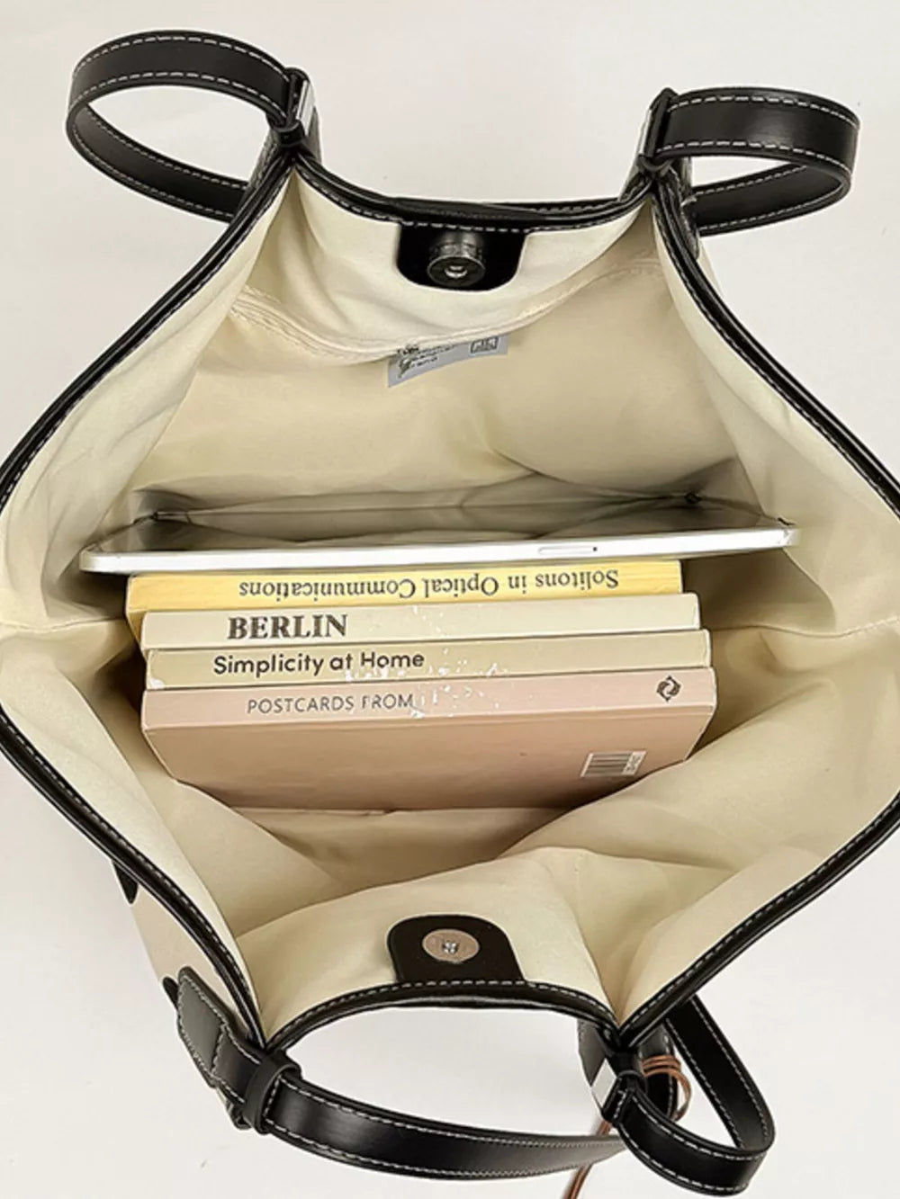 Polka Dot Shoulder Bag in White, product detail