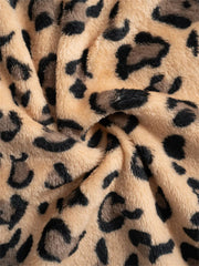 Leopard print lounge palazzo trousers in plush fabric with a bow detail.