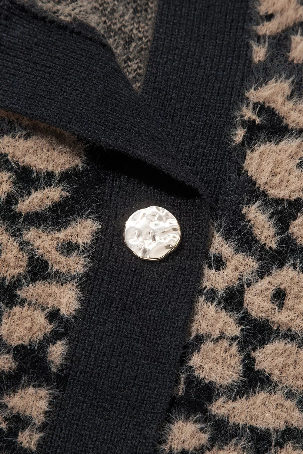 Leopard Print Knit Sleeveless Sweater Vest, alternate angle