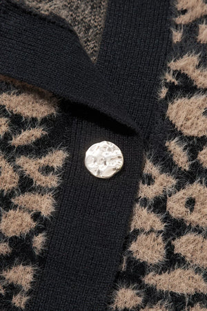 Leopard Print Knit Sleeveless Sweater Vest, alternate angle