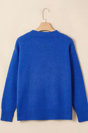 Duck Graphic Drop Shoulder Sweater in Royal Blue, editorial view