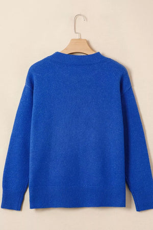 Duck Graphic Drop Shoulder Sweater in Royal Blue, editorial view