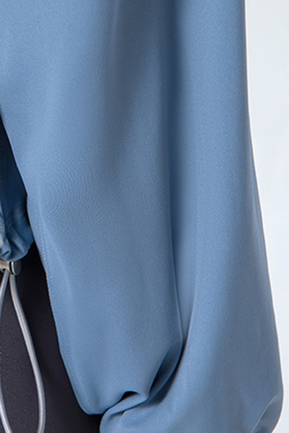 Light blue active jacket with gathered hemline detail and drawstring