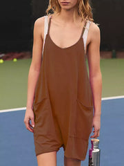 Vibrant Pocketed Spaghetti Strap Romper
