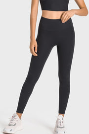 Black seamless high-waist performance leggings with a sculpted fit.