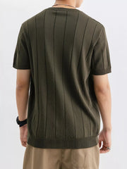 Men's plus size ribbed crew neck tee in Wood Green, short sleeve, lightweight cotton blend.