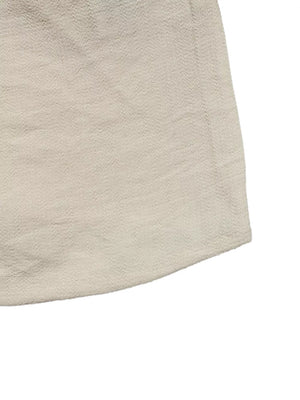 Contrast Trim Flare Sleeve Blouse in Beige, fit detail