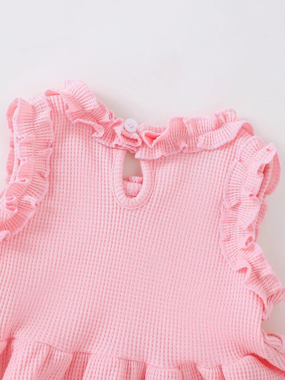 Children's Bow Waffle Knit Top And Pants Set, back view