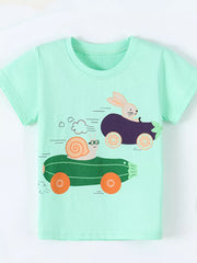 Children's Snail And Bunny Race Graphic T-shirt, side view
