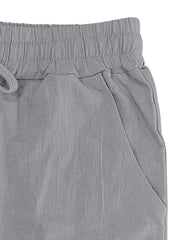 Grey men's sweatpants with drawstring waist and side pockets