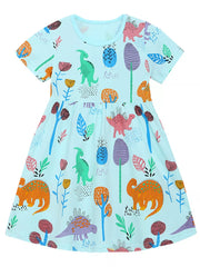 Dinosaur Adventure A-line Dress For Kids