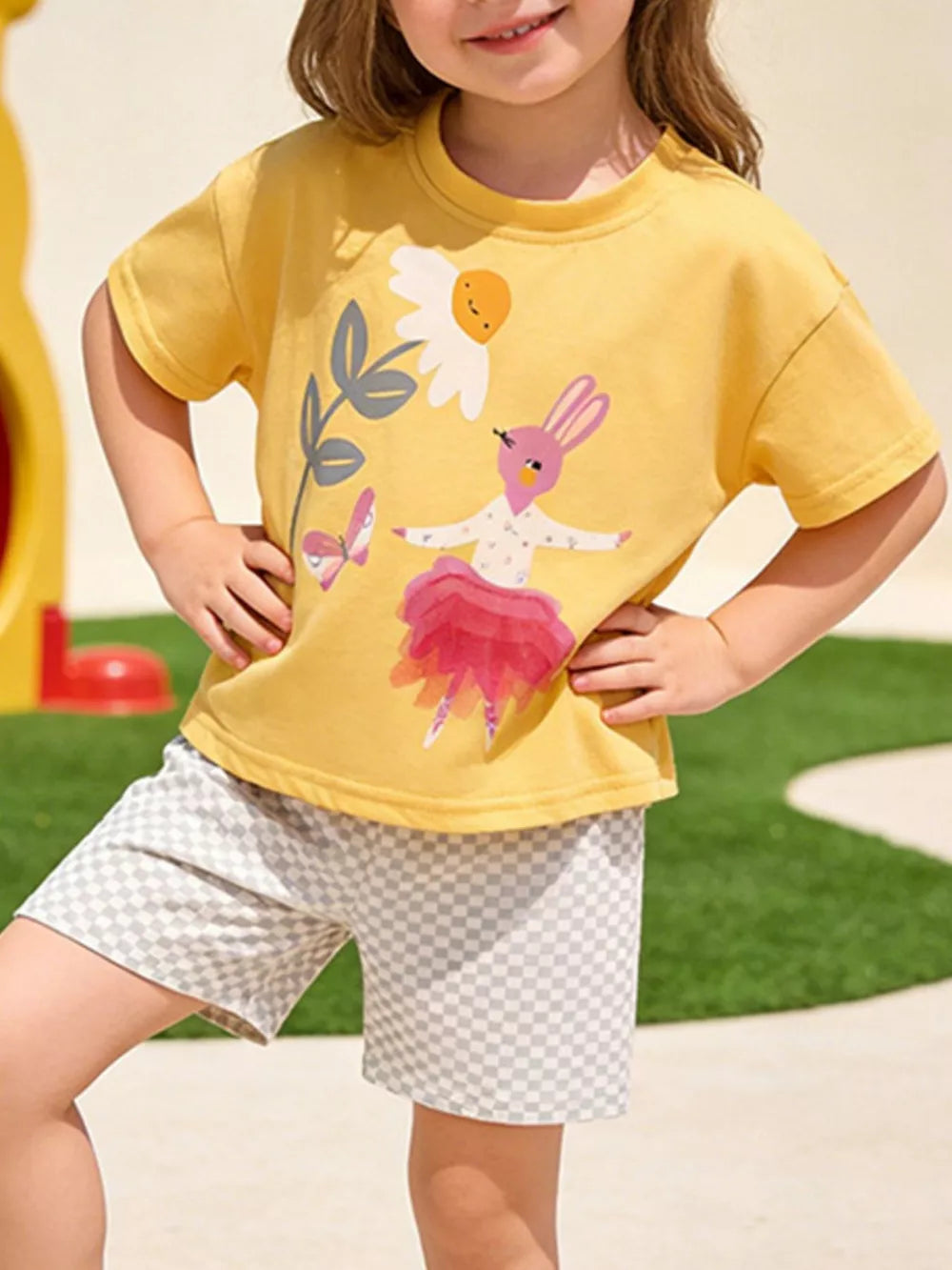 Baby cotton graphic tee and shorts set, adventure awaits.