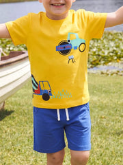 Children's Construction Vehicle T-shirt & Shorts Set, front view