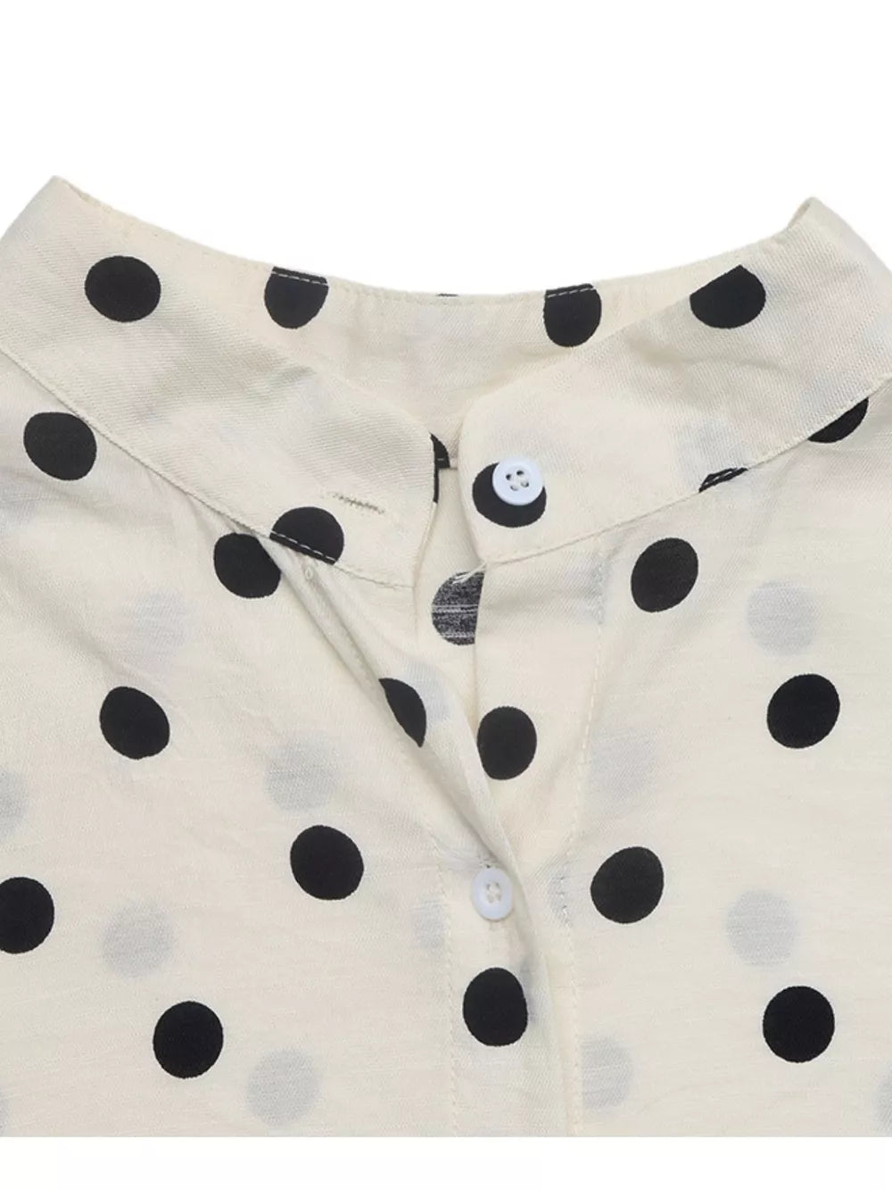 Polka Dot Button-up Shirt in Beige, product detail