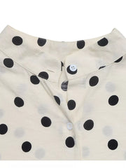 Polka Dot Button-up Shirt in Beige, product detail