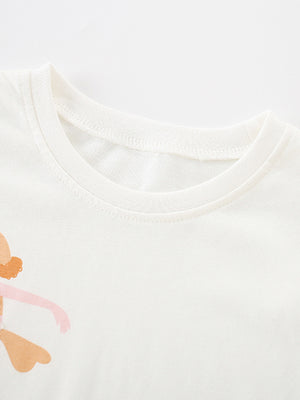 White cotton baby tee with playful graphic detail and crew neck.