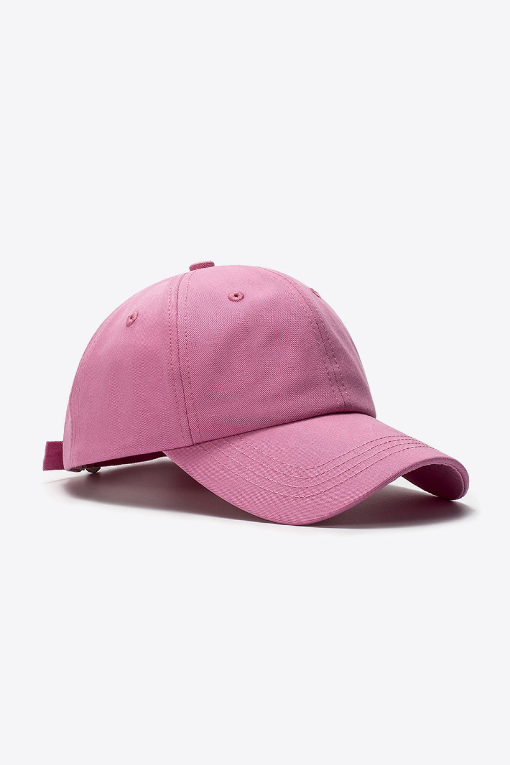 Rose Pink cotton baseball cap with adjustable strap