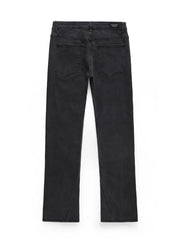 Black wash bootcut jeans with split hem detail