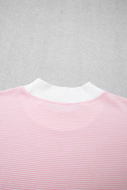 Striped Long Sleeve Top And Pants Set in Blush Pink, product detail